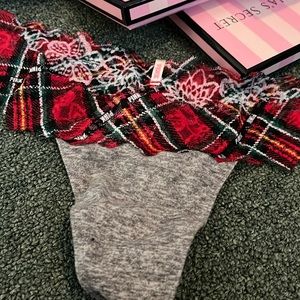 Pink by Victoria’s Secret plaid thong, NWT
